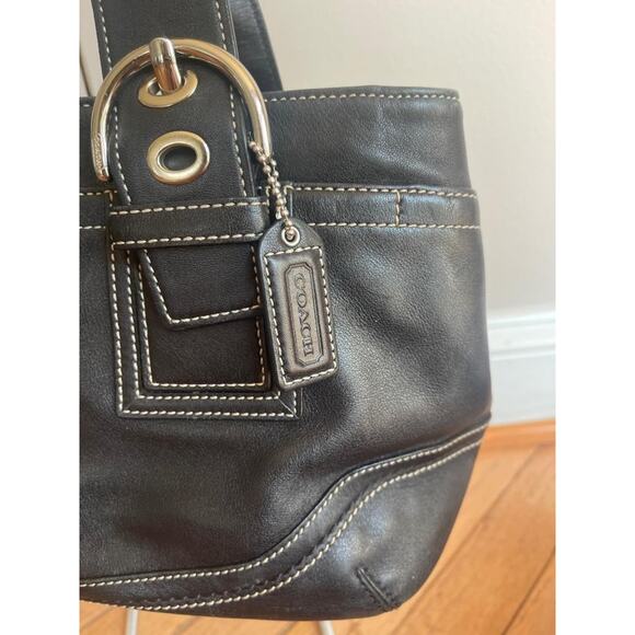 Coach #F10911 Black Leather Nickel Soho Tote Carryall Bag Purse (130 - Picture 3 of 9